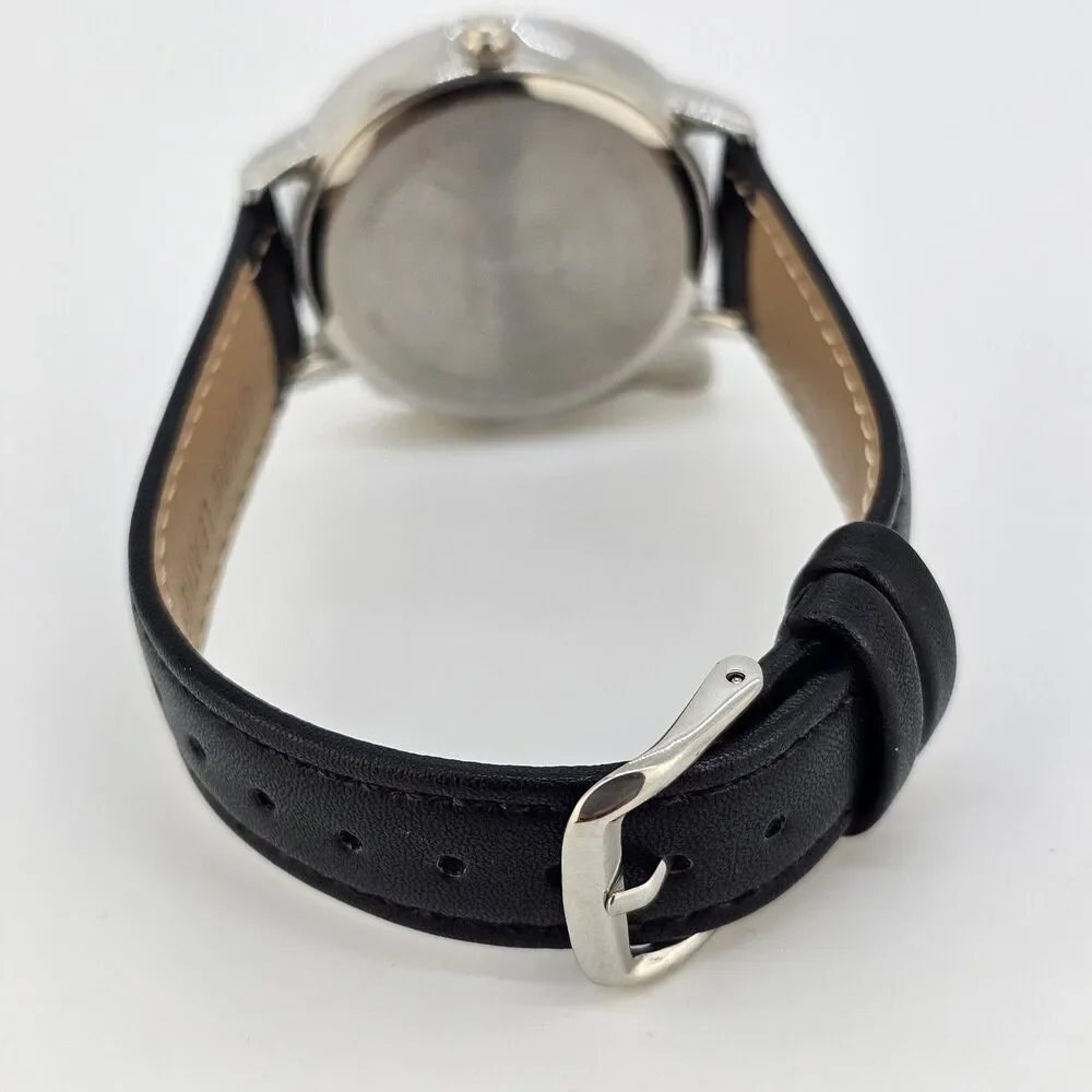 Off Park‎ Women's Watch Crystal Bling Butterfly New Black Leather Bands Battery